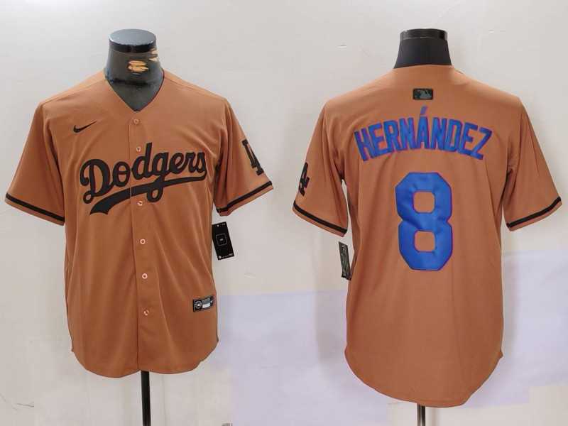 Men%27s Los Angeles Dodgers #8 Kike Hernandez Olive Cool Base Limited Stitched Jersey->los angeles dodgers->MLB Jersey